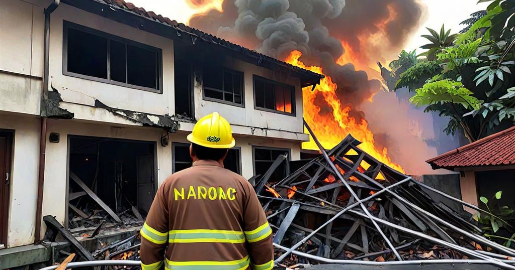 Massive Fire Devastates Two-Story Home in Ampera, South Jakarta
