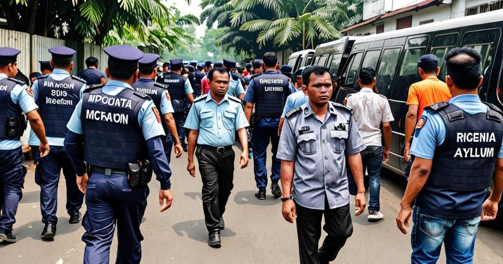 Indonesian Immigration Authorities Apprehend Foreign Asylum Seekers Camping in South Jakarta